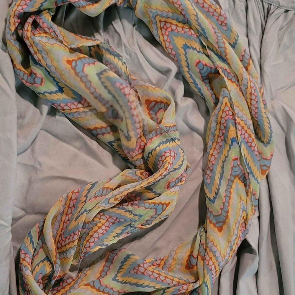 Lavello Lifestyle Colorful Chiffon Infinity Scarf